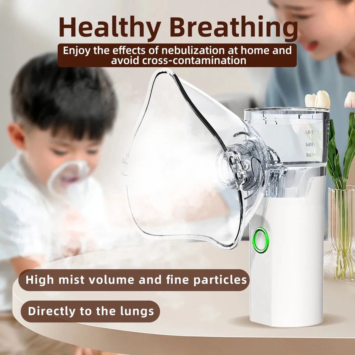 Portable Mesh Nebulizer | Quick Relief for Cough, Asthma and Chest Congestion